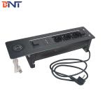Built in wireless charger motorized rotate table socket with EU power plug