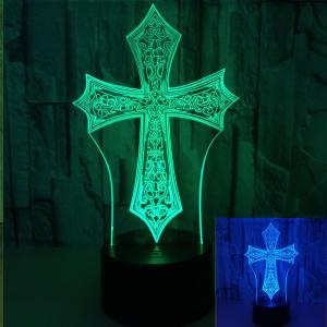 Best custom oem Islam Christian religion Cross 3D Night Light Touch Remote table lamp child gift wholesale