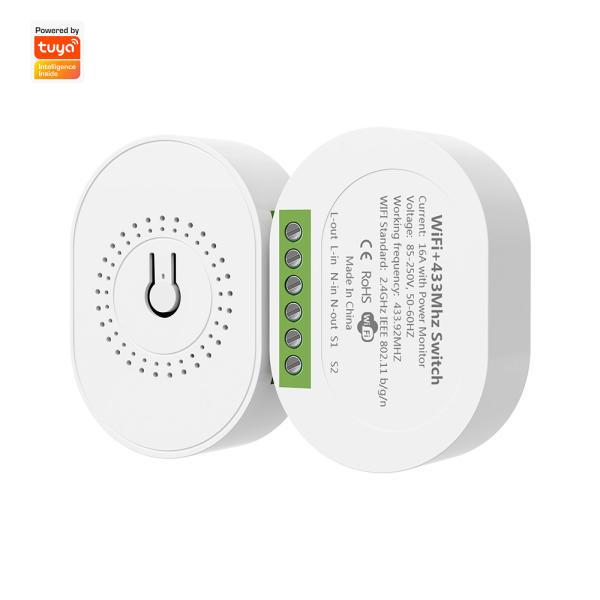 Cheap SMATRUL 16A Smart Power Monitor Breaker Tuya WiFi & RF433 Wireless Switch Mini 2-Way ModuleTimer Work with Google Home & Alexa for sale