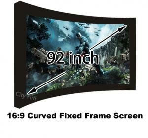 China Movie Cinema 16:9 Front Projection Screen 92inch Arc Fixed Frame Projector Screens on sale