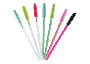 China 50 pcs/pack Silicone Disposable Eyelashes Brush And Lash Comb mascara Wand Plastic Handle Different Color on sale