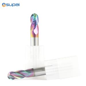Best 4 Flutes Ball Nose End Mill With 0.5mm Corner Radius And -7° Radial Rake Angle wholesale