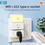 Tuya Smart Socket with Power Monitoring, WiFi and RF433 Plug, Type C Outlet, App