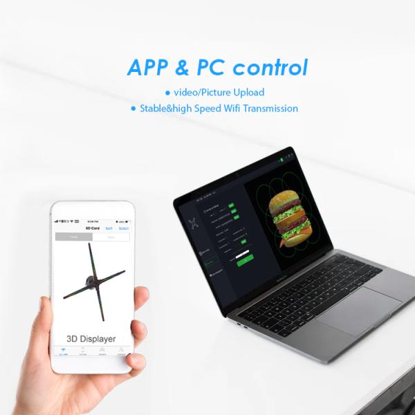 3D Hologram LED Fan Projector Splicing Cylindrical Hologram Human Cabinet Advertising Display