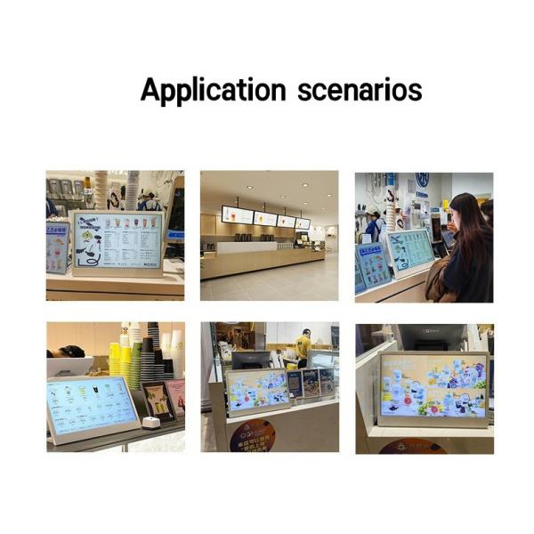 Commercial Digital Tabletop Menu Displays 23.8inch/21.5inch Pixel Pitch Customizable System