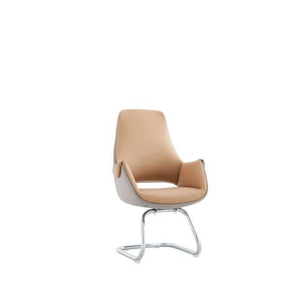 Office Chair Without Wheels PU Leather Ergonomic Chairs for Elegant Office Conference Room