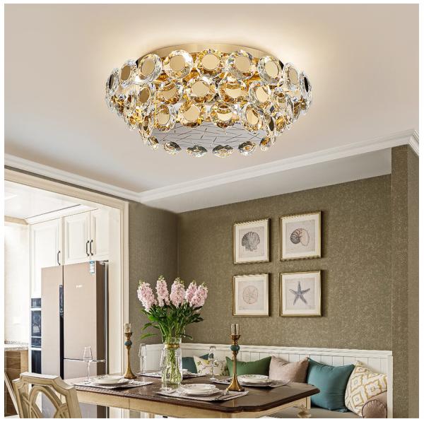 Modern LED Crystal Chandelier Luxury Gold Lustres round chandelier crystal lighting(WH-CA-73)
