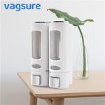 Double Heads Wall Mounted Liquid Soap Dispenser Waterproof ABS Plastic Material