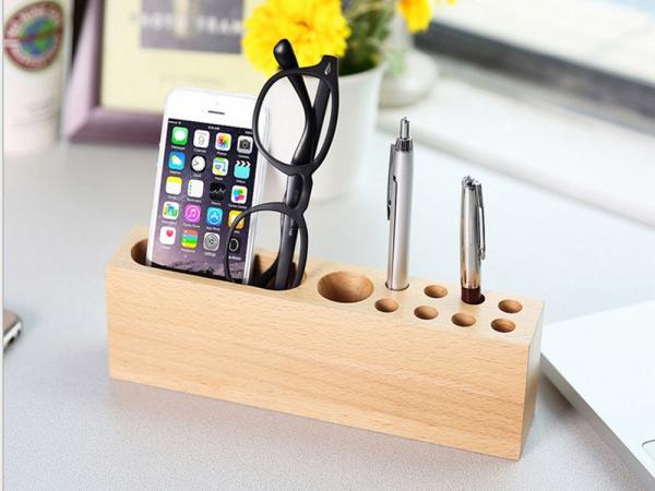 2018 High quality handmade wood cell phone stand phone holder desk organizer