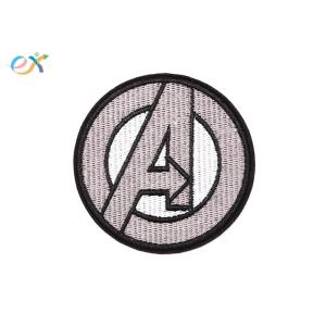 Custom Logo Embroidered Letter Patches Polyester Fabric Round Shape