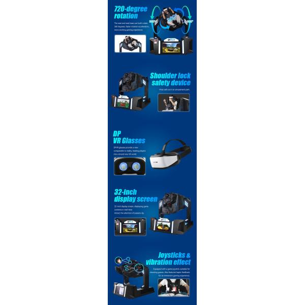 Immersive Virtual Reality Game Simulation VR 720 Degree Flight Chair Simulator Machine Dynamic Motion System Indoor Park Fun