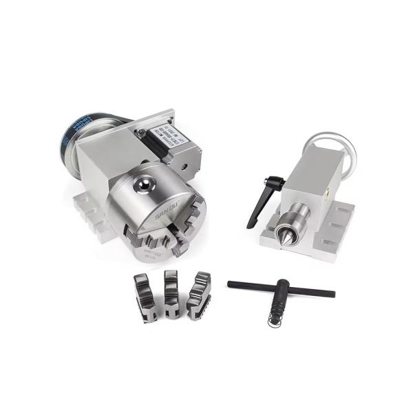 CNC Lathe 4th Axis Tailstock K11 80mm 3 4 Jaw Chuck Index Dividing Head