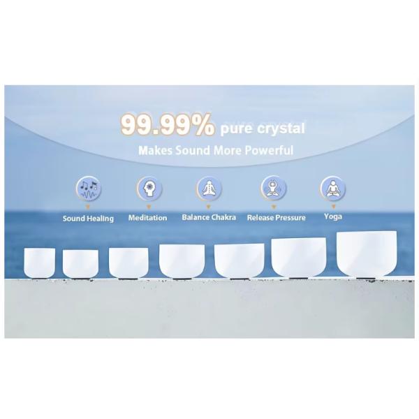 Crystal tuning fork transparent quartz gentle tapping on the ear for precise tuning and stress relief