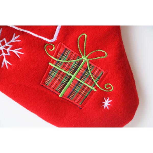 Personalized Christmas Stockings , Red Embroidered Christmas Stocking
