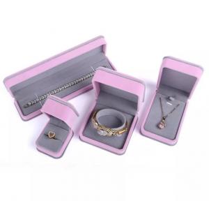 China OEM Ring Necklace Packaging Box Pink Velvet Jewelry Box ISO9001 on sale