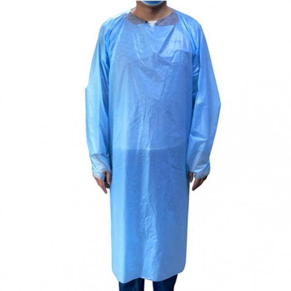Disposable Lab Coat CPE Aprons 10 count 40"x46" with Long Sleeve & Thumb Hole Unisex Liquid-Proof