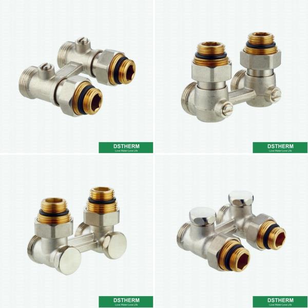 Customized Brand Brass Straight H Type Double Radiator Ball Valve For HVAC Systems