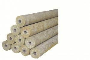 Best High Temp Pipe Insulation Rockwool Soundproof , Rigid Rockwool Pipe Cover wholesale