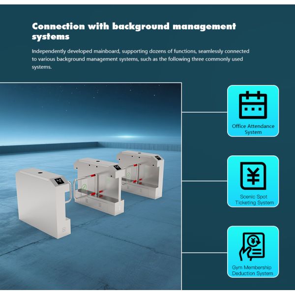 HCW 1.2m Length Face Recognition Turnstile Waterproof 57cm Lane Width