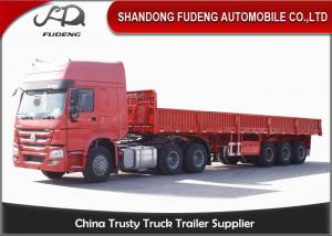China 50 ton bulk cargo container transport tri axles semi trailer with fence on sale