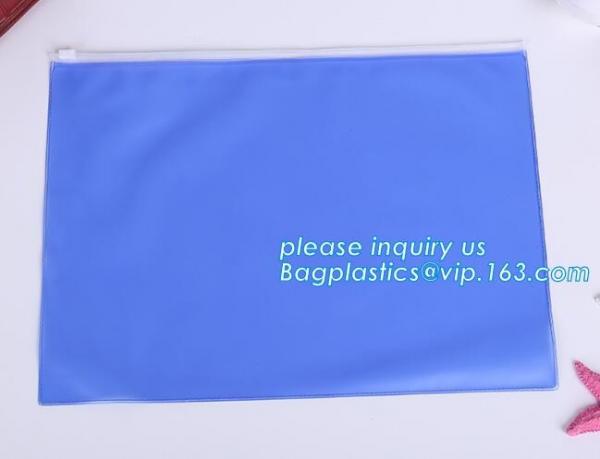 Plastic Travel Document Wallet, PVC Envelop Document Bag with Snap Closure,School office supplies handle zipper file doc