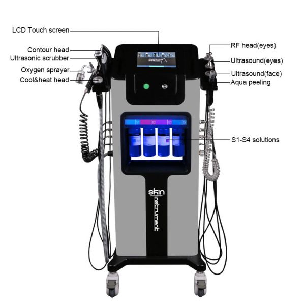 8 In 1 Skin Scrubber H2O2 Bubble Machine Hydrafacial Aqua Peel Hydra Dermabrasion Oxygen Spray Removes Wrinkles