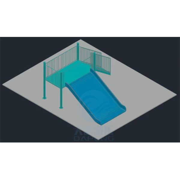 1.5m High FRP Swimming Pool Water Slide Family Blue Water Slide Anti Rust