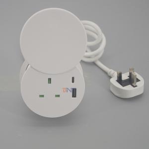 China Sliding Overturn Cover Desktop Power Grommet With 1 AC Outlets And 1 USB Charging And USB Type C on sale