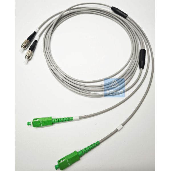 2F Armored Patch Cord 2m SC APC FC UPC Connector 3.0mm Grey PVC Jacket