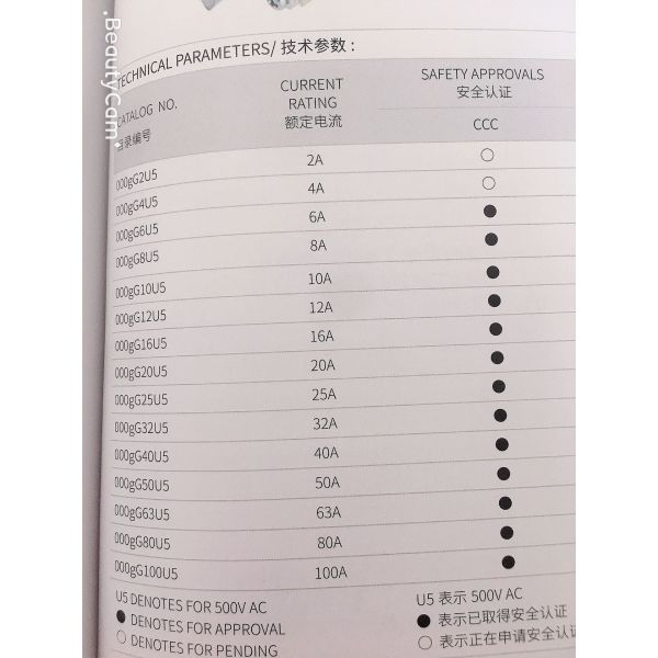 GB 13539 IEC 60269 NH000gG50U5 50A Switching Power Supply
