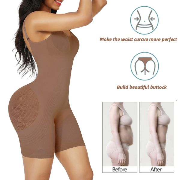 High Waist Seamless Shapewear for Women by HEXIN Medium Control and Full Body Coverage