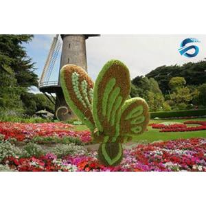 Best Plastic Material Artificial Topiary Trees Pest Free Green Butterfly Shape wholesale