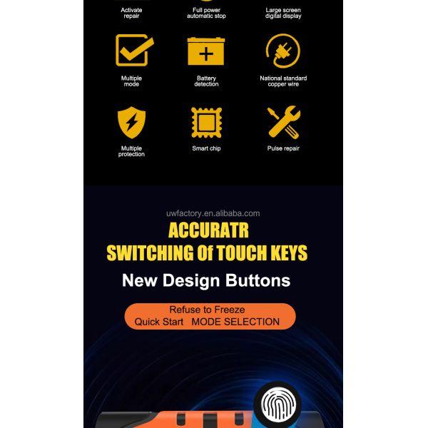 Portable LCD Display 12V/1.25A Automatic Identification Smart Fast Charge Car Battery Charger for Motorcycle Lead-Acid