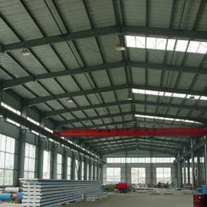 Q235 GB Steel Portal Frame Building Construction 0.6mm Roof Rigidity