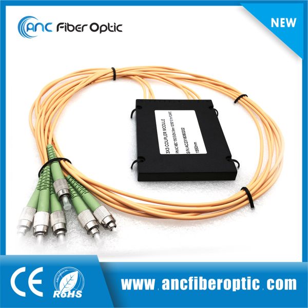 FC APC Fiber Optic Splitter Even Ratio 3x3 Single Mode Optical Fiber Coupler