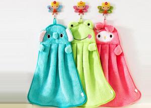 China Cute cartoon kitchen super absorbent hanging towel non-hairing thick coral fleece towel on sale