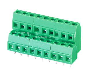 Cheap pcb terminal blocks, terminal block screw type, 128A-3.5 3.81 green 128A 128 3.5 terminal block double layer type for sale