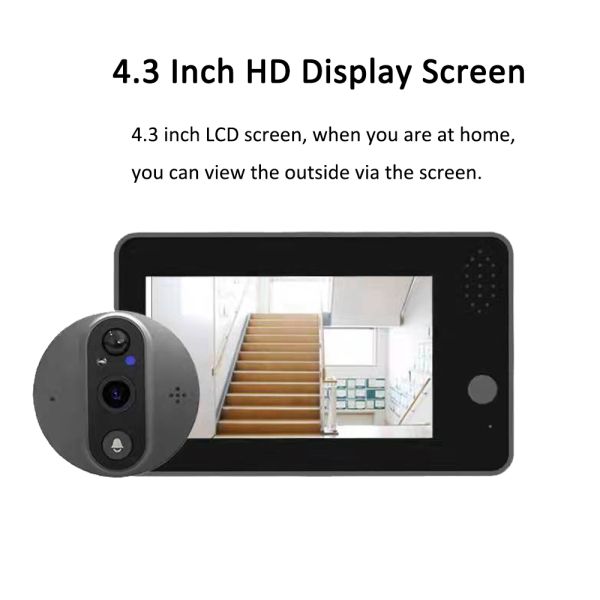 4.3 Inch TFT LCD Peephole Video Doorbell Smart Motion Detection