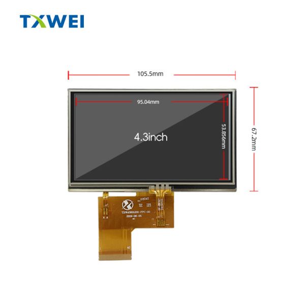 4.3-inch Industrial Control Medical Landscape Display Panel 450nits Brightness 480 * 272