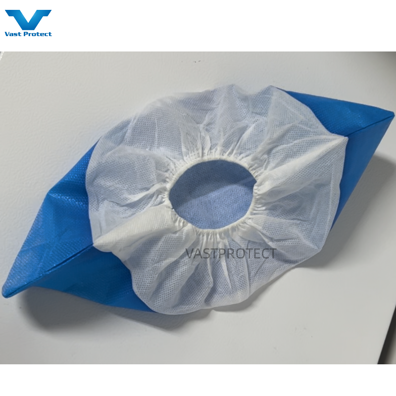 17 X 40cm Customized Blue PP CPE Anti Slip Disposable Shoe Cover For Food Processing