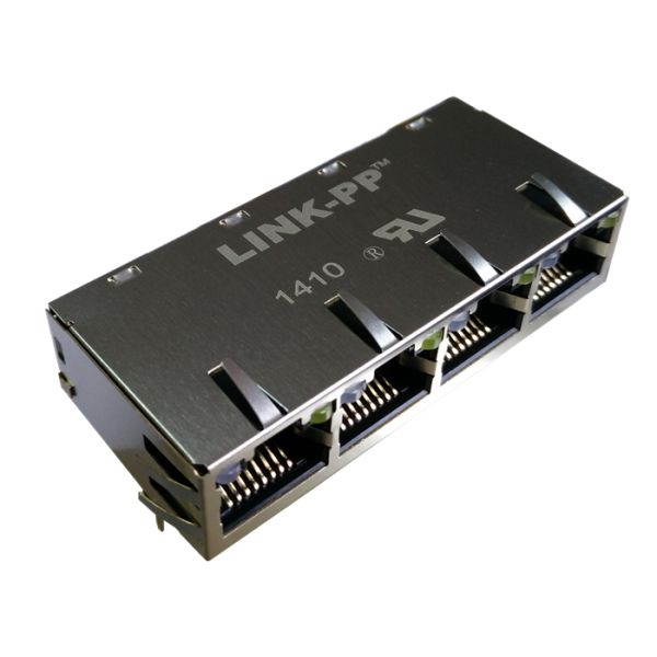 1761889-1 Multi-port RJ45 1X4 Low Profile Gigabit Shielded / Leds 6-1761889-8