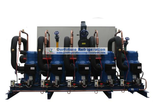Scroll type condensing unit with Danfoss R404a compressor and PLC control for
