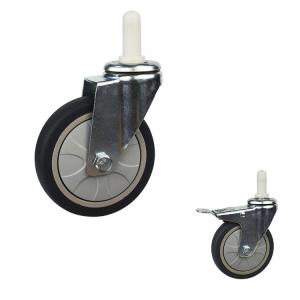 Best 4 Inch Expanding Stem TPR Food Cart Wheels Soft Type Casters For Service Carts Manufacturer China wholesale