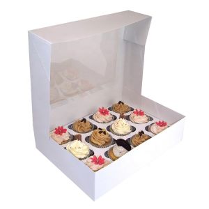 Recyclable White Paper Cardboard Cake Boxes with Window