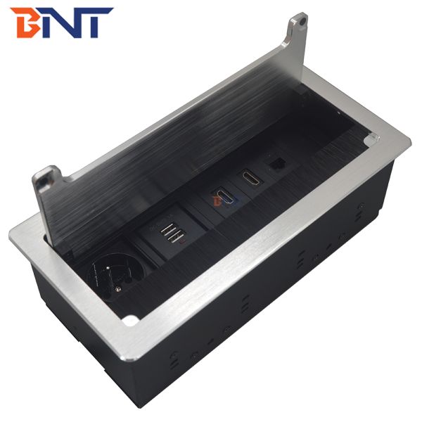 Built in table customized flip up office furniture table top power socket