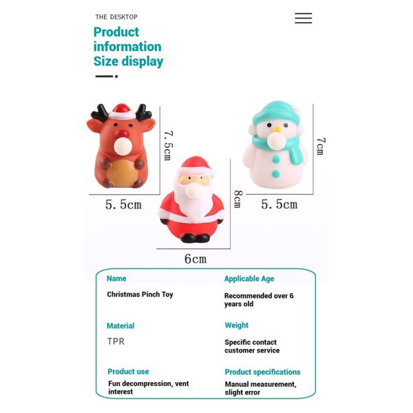 Children's Decompression Fidgets Toy Christmas Prank Bubble Blowing Venting Vinyl Toy for Relieving Stress by Squeezing