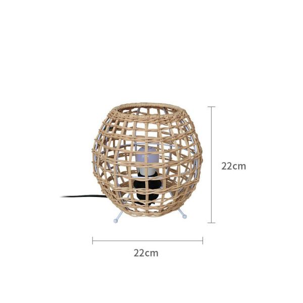 small Creative rattan ball table lamp Rattan art rattan woven bedroom decorative table lamp
