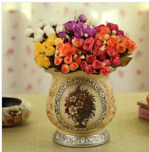 China pottery vase with flower painting on sale