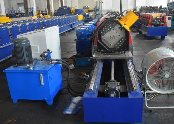 Cheap Storage Rack Vertical Post Section Roll Forming Machine With Punching Unit For Various Patterns for sale