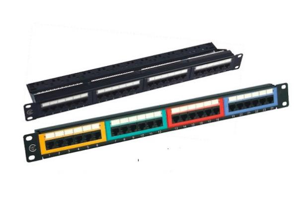 Cheap Krone 24 Port Patch Panel UTP , Black Color Unshielded Patch Panel IDC for sale